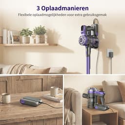 Avalue 6-in-1 Stelstofzuiger Draadloos – 180W – 40 min – 5 Opzetstukken – Zonder Zak – Afneembare Batterij - Paars — thumbnail 4