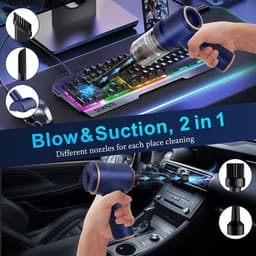 Handstofzuiger voor auto's — 8000 zuigkracht — stofzuiger — luchtstoffer — 120 watt hoog vermogen — speciale stofzuiger voor auto's met led-verlichting — met meerdere sproeiers — ideaal voor thuis, op kantoor, in dierentuinen. — thumbnail 4