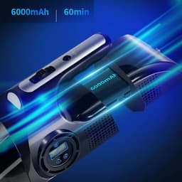 4 In 1 Autoband Inflator Stofzuiger Digitaal Scherm Luchtcompressor Pomp - Luchtpomp Auto, Fiets, Motor & Draagbare Auto Stofzuiger Digitale Display - Nat en Droog — thumbnail 3