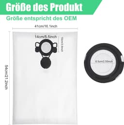 12 Stofzuigerzakken geschikt voor Nilfisk Alto Aero 20/21/25/26/31/VL200/voor MAKITA VC2010L/VC2511L/VC2512L/VC3011L/Type DSM 42 Vlieszakken — thumbnail 5
