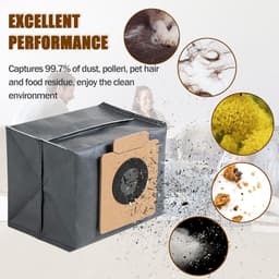 10 stuks Stofzuigerzakken geschikt voor Eufy Clean X8 Pro / X10 Pro Omni - Stofzuigerzakken - reservezakken - accessoireset - Accessoires voor stofzuigerzakken - stofzak - Grijs — thumbnail 4