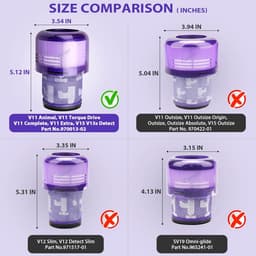 Vervangstoffilteronderdelen Geschikt voor dyson V11 Torque Drive, V11 Animal, V11 Complete, V11 Extra, V15 Detect, V15s Detect Sub en Sub stofzuiger (3 stuks) — thumbnail 5