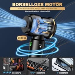 Draadloze Handstofzuiger 4-in-1 Mini Auto Stofzuiger Stofblazer 25.000 Pa Krachtige Zuigkracht Borstelloze Motor 6000mAh Batterij 1-touch Legen EVA-tas voor Auto en Thuis — thumbnail 2