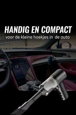 Auto Stofzuiger Draadloos – Kruimeldief Compact & Oplaadbaar – Met 3 Opzetstukken – HEPA-Filter – Nat & Droog — thumbnail 2