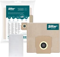 Sillar, Set stofzuigerzakken, papier 20 stuks + 4x inlaatfilters, 2 filterlagen, vervangingsonderdeel, geschikt voor stofzuigers Zelmer Elf Cobra Meteor Odyssey — thumbnail 4