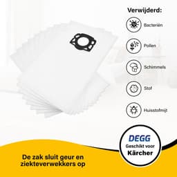 DEGG® – Stofzuigerzakken 5 stuks – Geschikt voor Kärcher WD4, WD5, WD6, MV4, MV5 & MV6 – Sterk, Duurzaam & Perfecte Pasvorm — thumbnail 4
