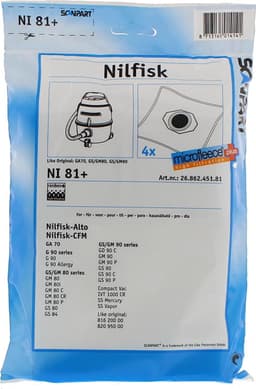 Scanpart stofzuigerzakken 4 stuks - Geschikt voor Nilfisk GA70 GM80 GM90 GS80 GS90 - Inclusief 1 filter - Alternatief — thumbnail 1