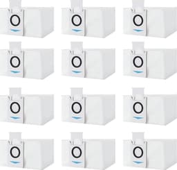 12 stuks stofzakken, accessoires, geschikt voor Ecovacs Deebot X1 Omni & X1 e Omni & T20 Omni & T20e Omni, X1 Turbo afzuigstation, 3,2 l, grote antibacteriële stofzak met haarreinigingsborstel — thumbnail 1