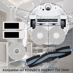 Reserveonderdelen Accessoires geschikt voor Ecovacs Deebot T20 OMNI / T20e OMNI Stofzuiger, 1 Hoofdborstel, 4 HEPA-filters, 4 Poetsdoeken, 4 Stofzakken, 8 Zijborstels, 1 Reinigingsborstel — thumbnail 5
