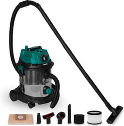 VONROC Nat- en droogzuiger / Stofzuiger - 1400W – Inschakelautomaat - Blaasfunctie – 20L RVS tank – 3m slang - 6m stroomkabel — thumbnail 1