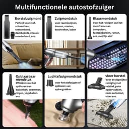 MKSS® Handstofzuiger Draadloos - Auto Stofzuiger - Kruimeldief Snoerloos - Kruimelzuiger - Zilver — thumbnail 3