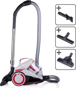 Dirt Devil Stofzuiger zonder Zak DD2502 - Vacuum Cleaner 700W HEPA 12 Filter - Cycloon Stofzuiger met Combiborstel, Kierenzuigmond en Parketzuigmond - Stofopvangbak 1,8 L - Grijs/Rood — thumbnail 1