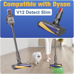 Geschikt voor Toepasbare LED-zachte stofzuigerborstel compatibel met Dyson V12 Detect Slim, ideaal voor het werken op hardhouten vloeren — thumbnail 4