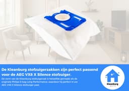 Kleanburg® - Geschikt voor AEG VX8 X Silence - Stofzuigerzakken - 20 stuks — thumbnail 3