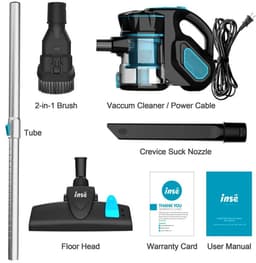 Steelstofzuiger met draad - 3 in 1 Stofzuiger zonder zak - Handstofzuiger met snoer en steel - 3 verschillende opzetstukken - 600W - blauw — thumbnail 2
