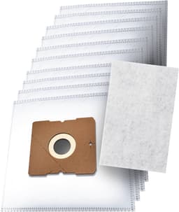 10x Dparts stofzuigerzakken en 1 filter geschikt voor Inventum Tomado Sauber - st306rza sz300 st306bza st306zza st308wza st154rza - Princess Silence Deluxe - tvc3001b tvc3001r tdb300 - V70 V20 - SB70 SB20 - PH95 stofzuigzakken — thumbnail 1