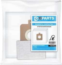 20x Dparts stofzuigerzakken en 1 filter geschikt voor Rowenta Compacteo Ergo - Accessimo - City Space - Mini Space - Tefal - Moulinex — thumbnail 2