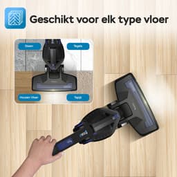 TurboTronic TT-FG6 2-in-1 Steelstofzuiger Draadloos - zonder zak op accu - met flexibele arm - ingebouwde kruimeldief - Zwart/Blauw — thumbnail 3