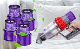 4 Stuks Robuuste HEPA Filters voor Dyson V10 SV12, vervangingsfilter voor de V10 SV12-stofzuigerserie van Dyson, Cyclone Filter V10, V10 Absolute — thumbnail 1