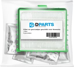 Dparts hepa filter en geurzakjes geschikt voor Rowenta stofzuiger - 1 filter en 4 zakjes geurkorrels - Silence Force Compact - Silence Force Extreme - Silence Force Extreme Compact - X-Trem Power - X-Trem Power XL - stofzuigerfilter ZR002901 — thumbnail 2