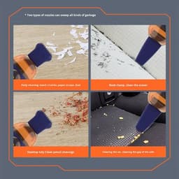 KZQ Mini bureaustofzuiger 600 Pa zuigkracht - Compact en draagbaar voor gumresten papiersnippers en toetsenbordstof - Capaciteit 55 ml - Oranje — thumbnail 3