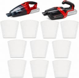 10 stuks stofzuigerzakken geschikt voor Einhell Power X-Change TE-VC 18 Li-Solo & TE-HV 18/06 Li-Solo - Vervangende filterzakken voor draadloze handstofzuigers - stofzuigerfilterzak - vervangende accessoires - Wit — thumbnail 1