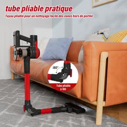 Draadloze Steelstofzuiger - Krachtige Stofzuiger - Huis Schoonmaken - 40 Minuten Werktijd - 1 Liter Tank - Rood — thumbnail 5