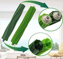 4-delige vervangende rolborstelset voor Geschikt voor e/i/j serie, borstelaccessoires voor Geschikt voor i7 j7 E7 robotstofzuigers, 8 rubberen borstelkoppen. — thumbnail 5