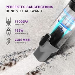Handstofzuiger - Draagbare Stofzuiger - Auto Interieur Reinigen - Krachtige Zuigkracht 17000 PA - 26 Min Looptijd - Metaalgrijs — thumbnail 4