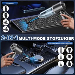 Handstofzuiger 2-in-1 - Draadloos met Blaasfunctie - 18000PA - Oplaadbaar - Voor Auto en Huis — thumbnail 3
