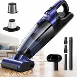 Rosnek Kruimeldief Snoerloos - Handstofzuiger 2 Snelheden met Gemotoriseerde Borstel voor Dierenharen - 10000PA Autostofzuiger - 37 Min Accu, LED & Metalen Filter - 720ml Groot stofreservoir - Zwart — thumbnail 1