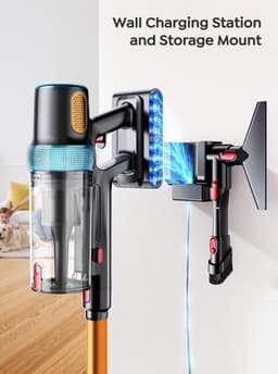 Draadloze Steelstofzuiger - Krachtige Stofzuiger - Huis Reinigen - Automatische Zuigkracht - 65 Min Werktijd - Oranje — thumbnail 4