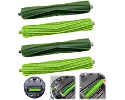 2 sets rolborstels - Stofzuigeraccessoires - Rubberen rolborstels - Vervangingsonderdelen voor iRobot robotstofzuigers - Reinigingsborstelkoppen - Geschikt voor AirRobot i7, E5, E6, i3 serie robotstofzuigers (2,5*19 cm - Groen)