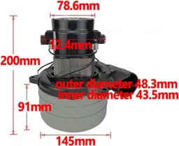Stofzuiger Motor - Motor Accessoire - Apparaten Repareren - Universele Toepassing - 220V - Zwart — thumbnail 3