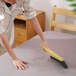 Handveger Stoffer Set - Kleine Bezem - Kleine Rommel Opruimen - Met Ingebouwde Kam - 35 cm Lengte - Grijs — thumbnail 2