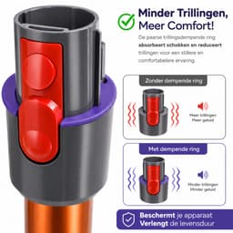Alvora anti-wiebel adapter geschikt voor Dyson V10 - Steel versteviging - Speling tussen buis en motorunit verminderen — thumbnail 2