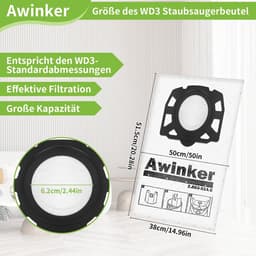 Stofzuigerzakken - Vliesfilterzakken - Stofvrij Werken - Microfiltratie - 12 Stuks - Wit — thumbnail 2