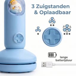Sogiol® Draadloze mini-bureaustofzuiger - Oplaadbare bureaustofzuiger voor het reinigen van toetsenborden en ander stof - Draagbaar - Blauw — thumbnail 4