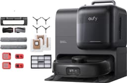 eufy Omni E28 - Robotstofzuiger met Vervangingssets - Draagbare dieptereiniger - HydroJet systeem - 20.000 Pa zuigkracht - DuoSpiral ontklittende borstels - CornerRover arm - alles-in-één station — thumbnail 1