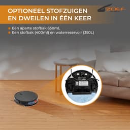 Zoef Robot robotstofzuiger Jannie 4.1 - Vacuum cleaner - Robotstofzuiger met laadstation - met App bediening - robotstofzuiger huisdieren - Slimme navigatie - robot stofzuiger — thumbnail 5