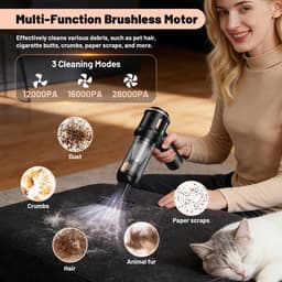 Handstofzuiger – Draadloos – 22.000 Pa Zuigkracht – 4-in-1 – HEPA Filter – 0,2 L Stofreservoir — thumbnail 2