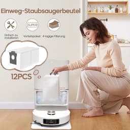 12 stofzuigerzakken voor Dreame L10s Ultra Gen 2 & 3, L10s Pro Ultra Heat, L20/L30s/L40/L40s/L50/X30/X40/X50 Ultra, L20 Ultra/X50 Ultra Complete, L40 Ultra AE, X30/X40 Pro, Mova S70 E30/40 P50/50s Z60 Ultra — thumbnail 4