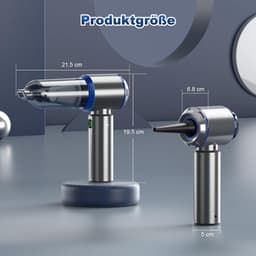 Draadloze Handstofzuiger - Mini Stofzuiger Auto - Snel Schoonmaken - 3-in-1 Functie - 18000 PA - Zilverblauw — thumbnail 4
