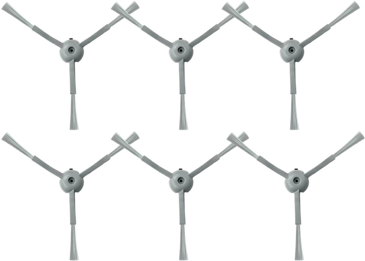 6 stuks Zijborstels - Geschikt voor Eufy G50 Hybrid (SES) - L60 Hybrid (SES) - L60 - L60 SES - L50 - L50 SES - 13cm - Onderdelen - voor robotstofzuiger - grijs — afbeelding 1