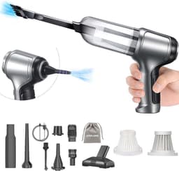 MKSS® Handstofzuiger Draadloos - Auto Stofzuiger - Kruimeldief Snoerloos - Kruimelzuiger - Zilver — thumbnail 1