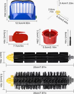 Vervangende borstels geschikt voor iRobot Roomba 600 Serie 605 606 610 615 616 620 621 625 630 631 632 650 651 653 655 660 670 671 676 680 681. Set van 17 accessoires voor optimale prestaties. — thumbnail 4
