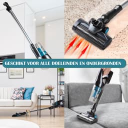 PRIMO PR501SV Steelstofzuiger Draadloos 3-in-1 - Stofzuiger Zonder Zak - Kruimelzuiger - HEPA Filter - Grijs/Blauw — thumbnail 5