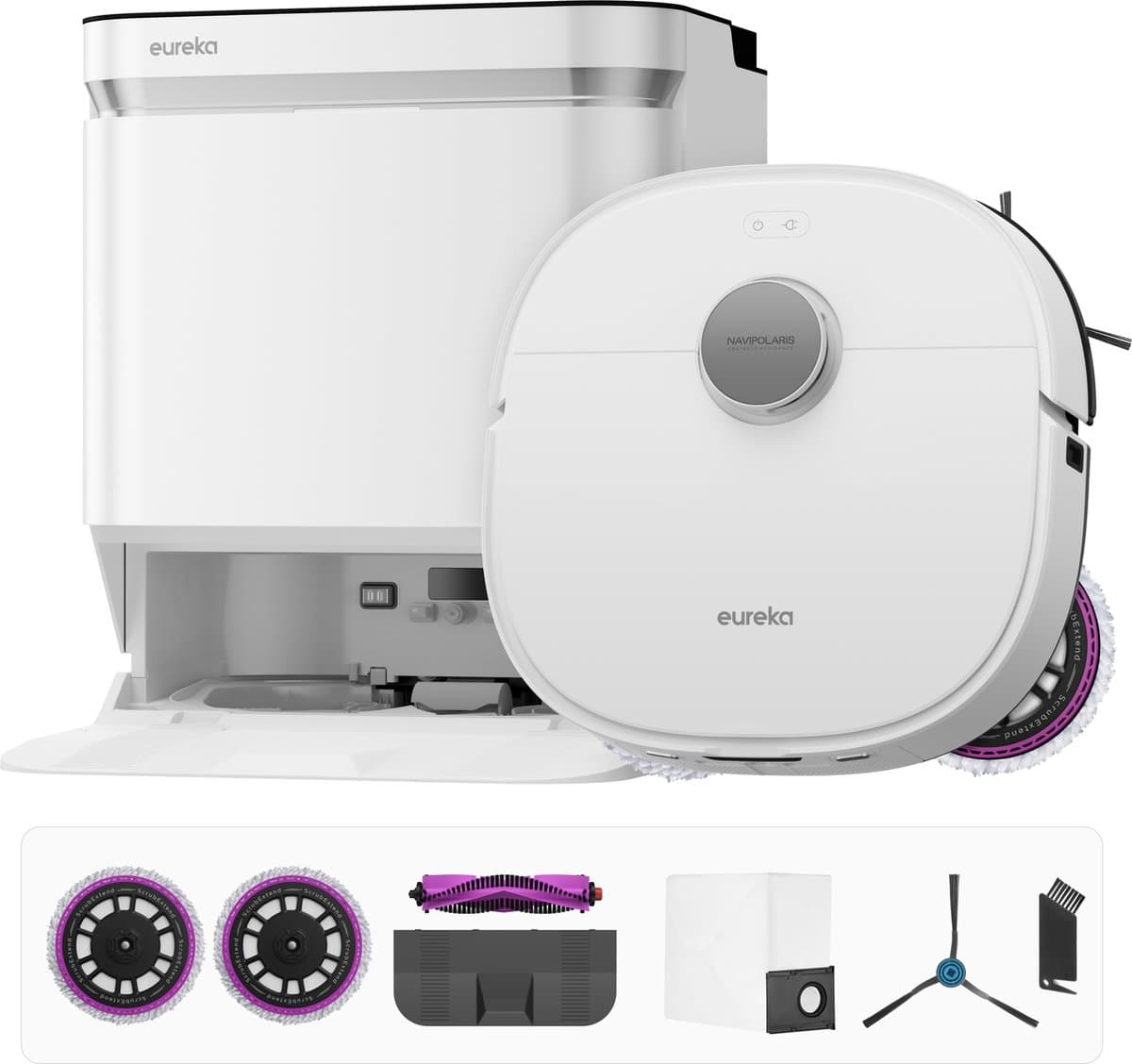 Eureka J15 Pro Ultra robotstofzuiger met dweilfunctie, 16200 Pa, anti-wraptchnologie, vloeistofdetectie & borstelheffing, 75 °C heetwaterreiniging, zelfreinigend — afbeelding 1