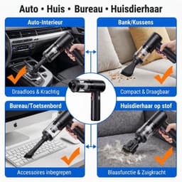 VHV - Autostofzuiger - 20000Pa - Borstelloze Motor - Draadloos - Zuigen en Blazen - USB Oplaadbaar - Handstofzuiger — thumbnail 5