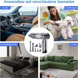 Draadloze Handstofzuiger - Zwart - 4-in-1 Mini Stofzuiger met Sterke Zuigkracht - Voor Auto en Thuis — thumbnail 4